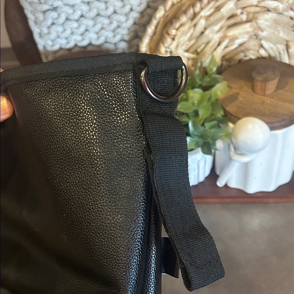 The Nappy Society Vegan Leather Pram Caddy Black/Gunmetal Stroller Bag Organizer - Picture 11 of 11